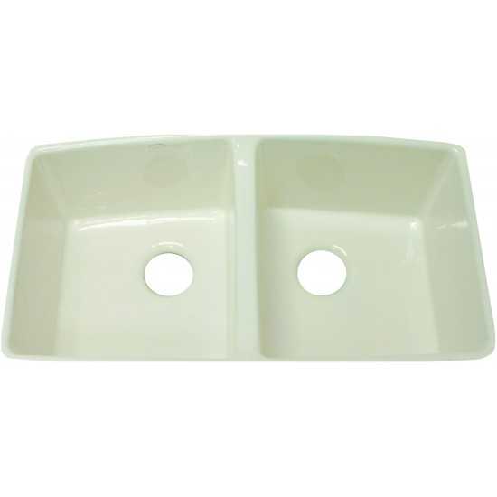 Brookfield 33″ Equal Double Bowl Undermount, White