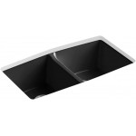 Brookfield 33″ Equal Double Bowl Undermount, Black