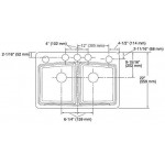 Brookfield 33″ Equal Double Bowl Undermount, Black