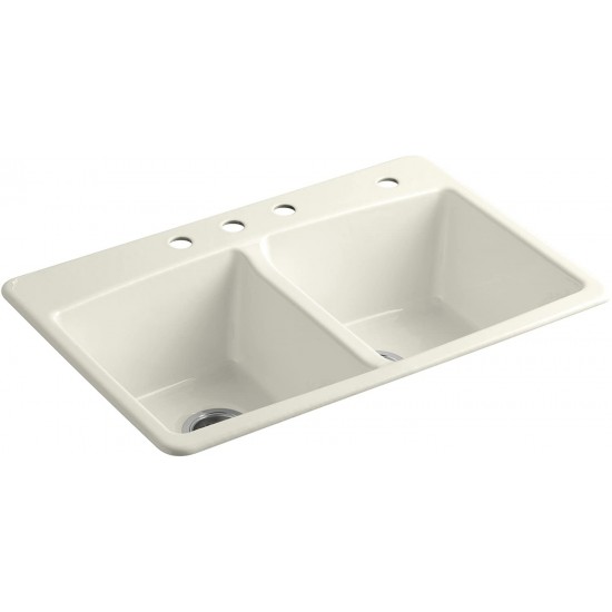 Brookfield 33″ Equal Double Bowl Undermount, Biscuit