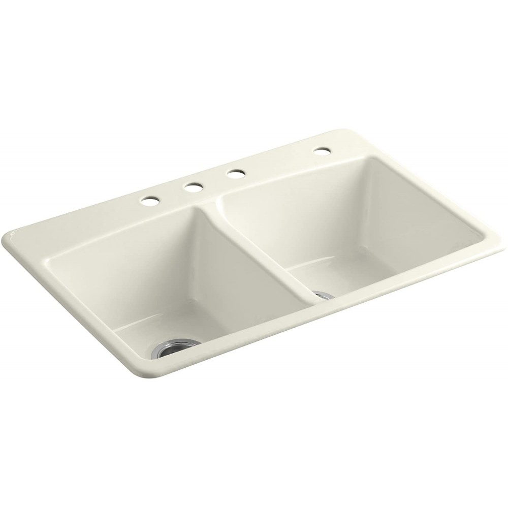 Brookfield 33″ Equal Double Bowl Undermount, Biscuit