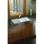 Executive Chef Large/Medium, High/Low Double Bowl Undermount, White