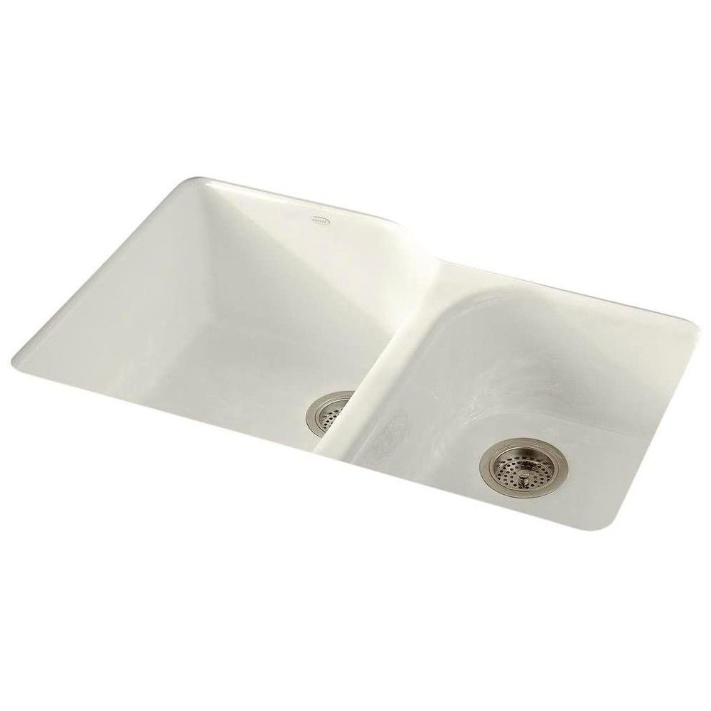 Executive Chef Large/Medium, High/Low Double Bowl Undermount, Biscuit