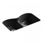 Langlade Smart Divide Double Bowl Undermount, Black