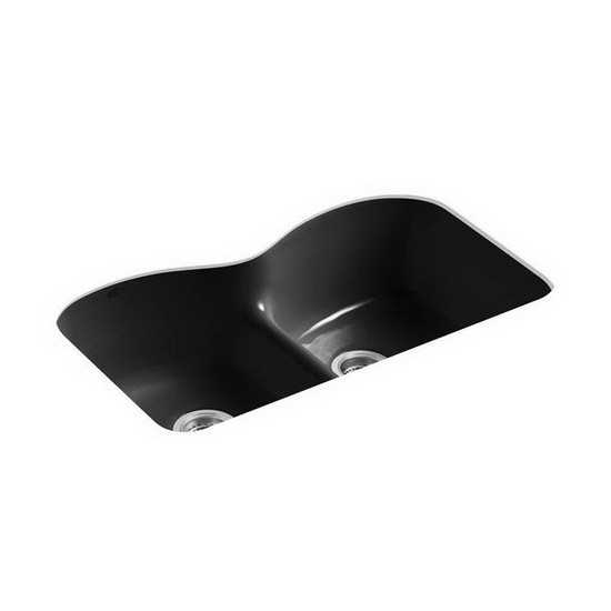 Langlade Smart Divide Double Bowl Undermount, Black