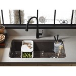 Riverby 33″ Single Bowl Undermount Cast Iron Sink With Accessories., Black