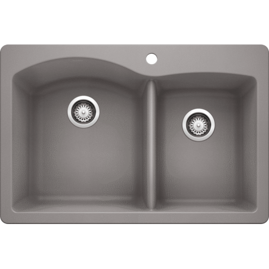 Diamond 1-3/4 Bowl Self Rimming Dual Deck, Metallic Gray