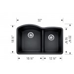 Diamond 1-3/4 Bowl Undermount, Anthracite