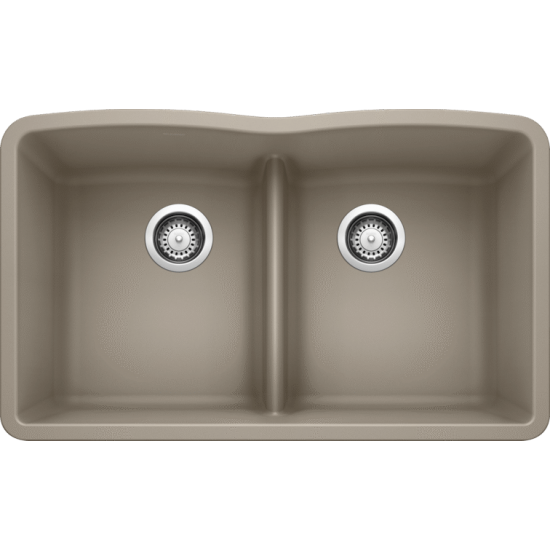 Diamond Equal Double Bowl Low Divide Undermount, Truffle