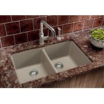 Diamond Equal Double Bowl Undermount, Truffle