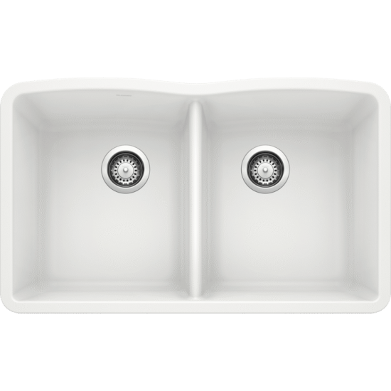 Diamond Equal Double Bowl Undermount, White