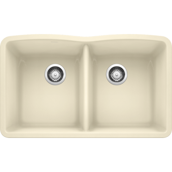 Diamond Equal Double Bowl Undermount, Biscuit