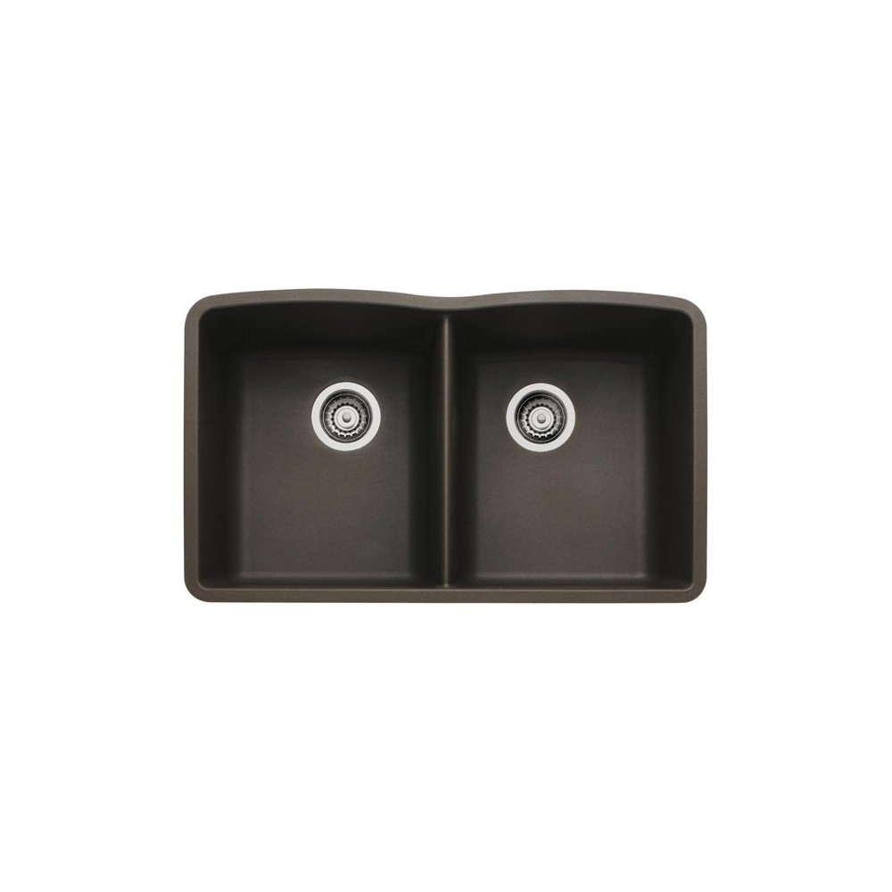 Diamond Equal Double Bowl Undermount, Cafe Brown