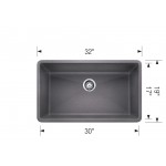 Precis Super Single Bowl Undermount, Anthracite