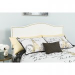 Lexington Upholstered Full Size Headboard with Accent Nail Trim in White Fabric