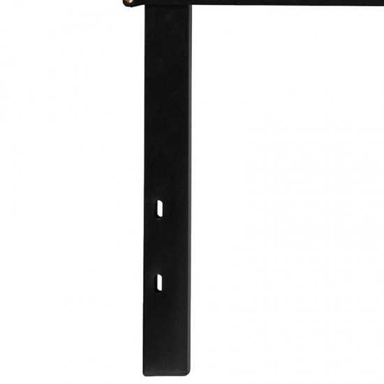 Lexington Upholstered King Size Headboard with Accent Nail Trim in Black Fabric