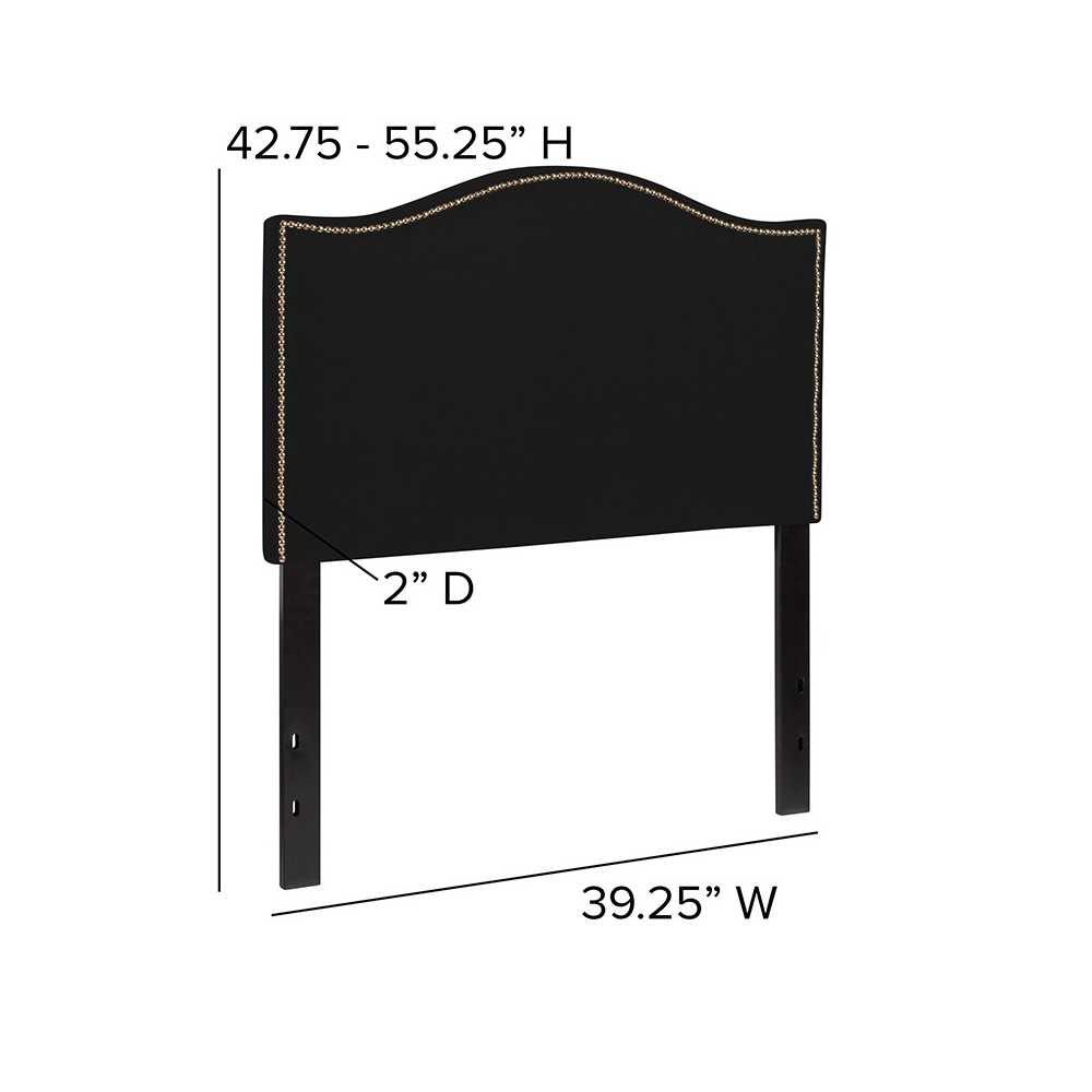 Lexington Upholstered Twin Size Headboard with Accent Nail Trim in