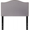 Lexington Upholstered Twin Size Headboard with Accent Nail Trim in Light Gray Fabric
