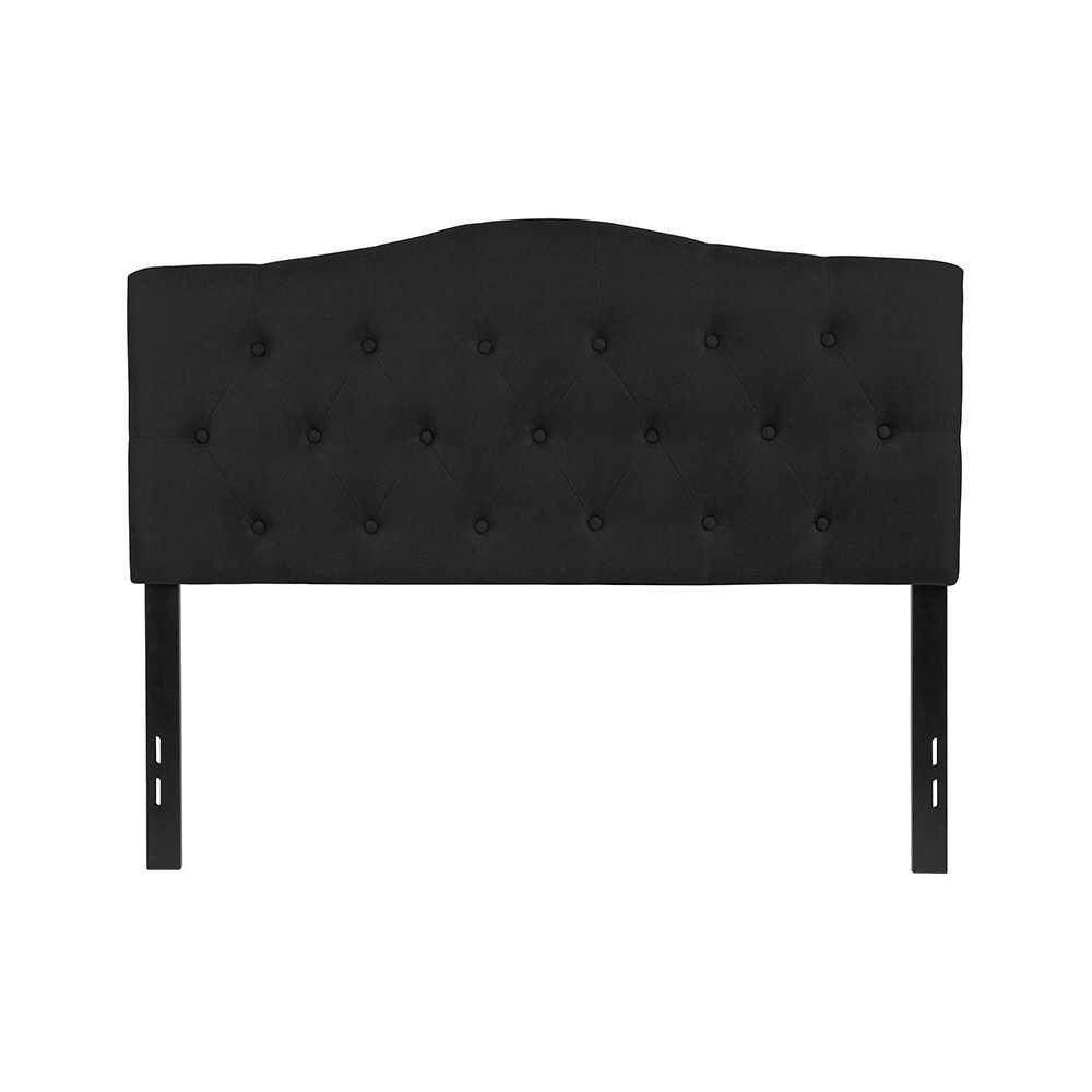 Cambridge Tufted Upholstered Full Size Headboard in Black Fabric Cambridge Tufted Upholstered Full Size Headboard in Black Fabric