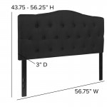 Cambridge Tufted Upholstered Full Size Headboard in Black Fabric