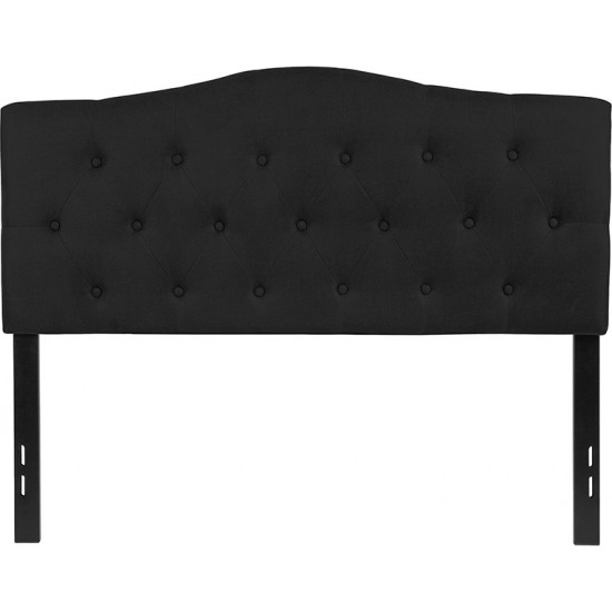 Cambridge Tufted Upholstered Full Size Headboard in Black Fabric