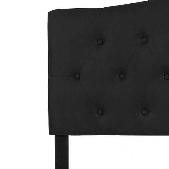 Cambridge Tufted Upholstered Full Size Headboard in Black Fabric