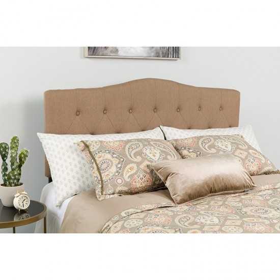 Cambridge Tufted Upholstered Full Size Headboard in Camel Fabric