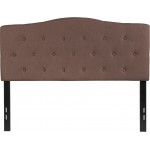 Cambridge Tufted Upholstered Full Size Headboard in Camel Fabric