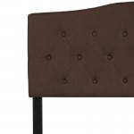 Cambridge Tufted Upholstered Full Size Headboard in Dark Brown Fabric