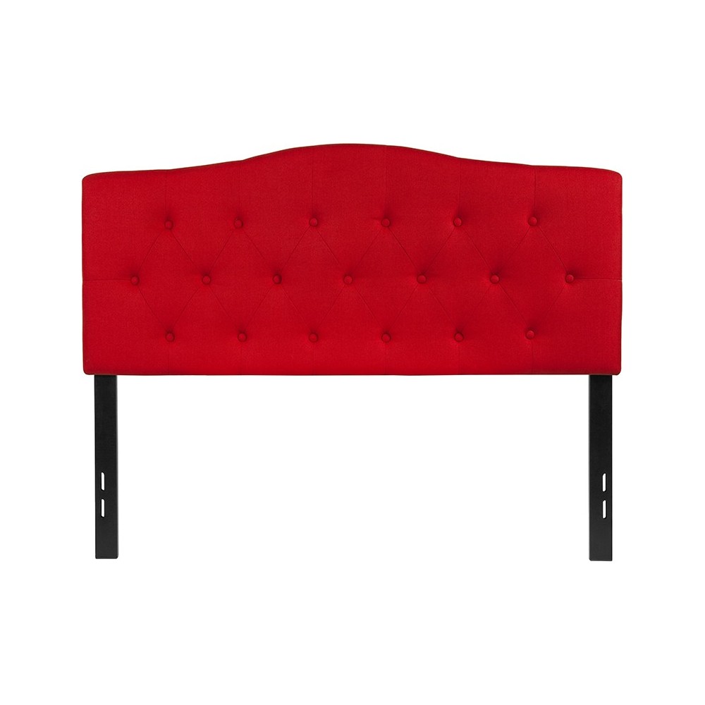 Cambridge Tufted Upholstered Full Size Headboard in Red Fabric Cambridge Tufted Upholstered Full Size Headboard in Red Fabric