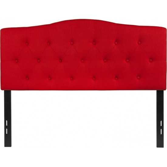 Cambridge Tufted Upholstered Full Size Headboard in Red Fabric