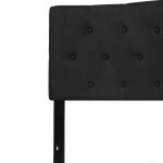 Cambridge Tufted Upholstered King Size Headboard in Black Fabric