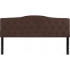 Cambridge Tufted Upholstered King Size Headboard in Dark Brown Fabric