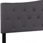 Cambridge Tufted Upholstered King Size Headboard in Dark Gray Fabric