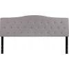 Cambridge Tufted Upholstered King Size Headboard in Light Gray Fabric