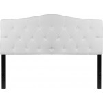 Cambridge Tufted Upholstered Queen Size Headboard in White Fabric