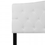 Cambridge Tufted Upholstered Queen Size Headboard in White Fabric