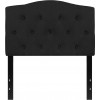 Cambridge Tufted Upholstered Twin Size Headboard in Black Fabric