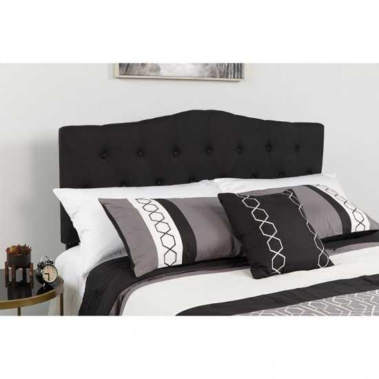 Cambridge Tufted Upholstered Twin Size Headboard in Black Fabric