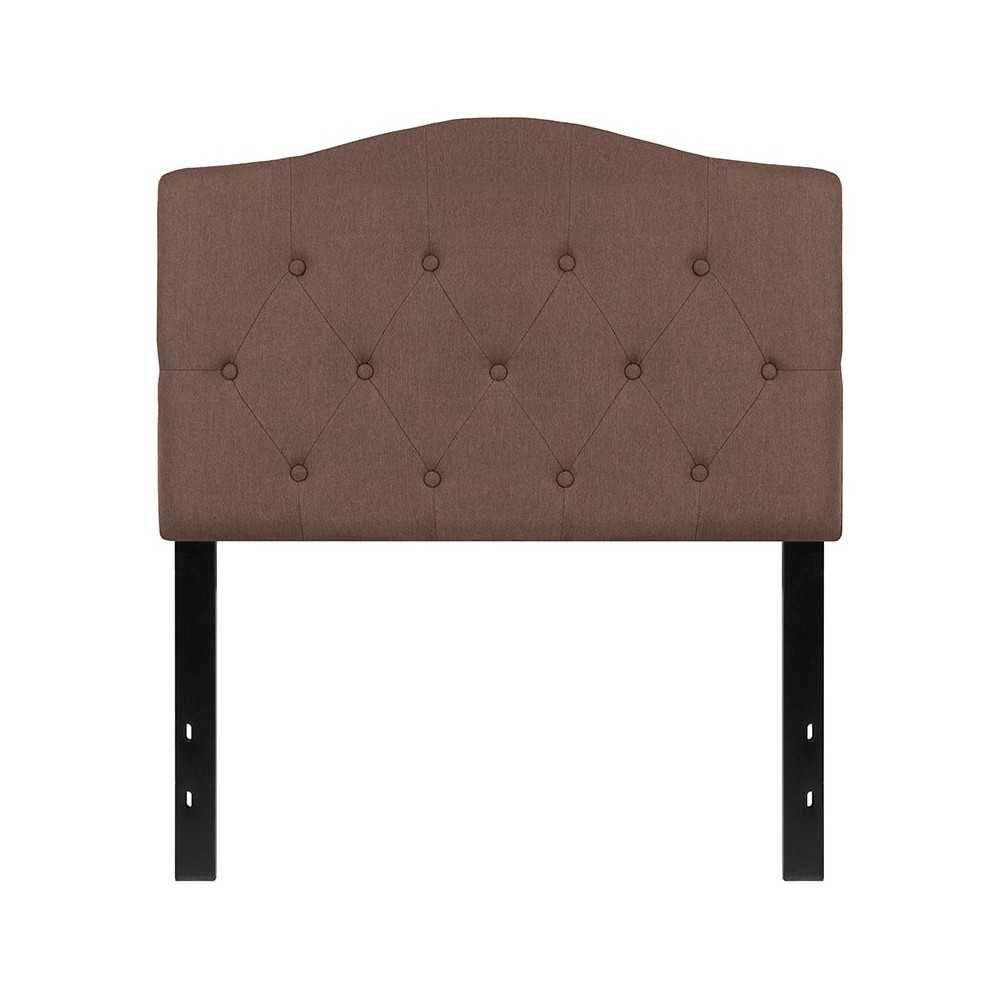 Cambridge Tufted Upholstered Twin Size Headboard in Camel Fabric Cambridge Tufted Upholstered Twin Size Headboard in Camel Fabric