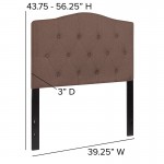 Cambridge Tufted Upholstered Twin Size Headboard in Camel Fabric