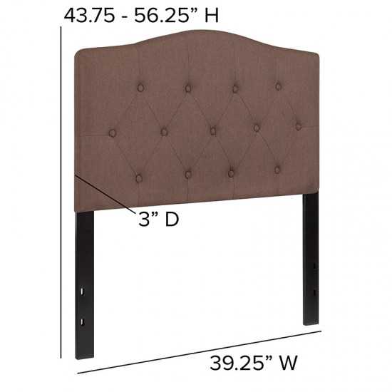 Cambridge Tufted Upholstered Twin Size Headboard in Camel Fabric