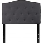 Cambridge Tufted Upholstered Twin Size Headboard in Dark Gray Fabric