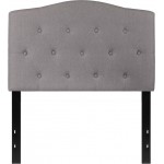 Cambridge Tufted Upholstered Twin Size Headboard in Light Gray Fabric