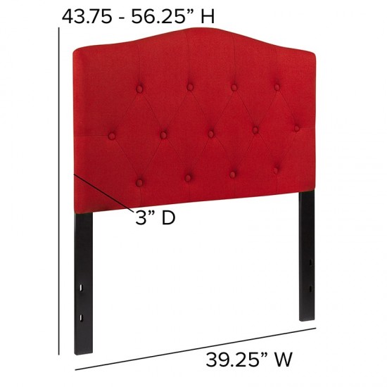Cambridge Tufted Upholstered Twin Size Headboard in Red Fabric