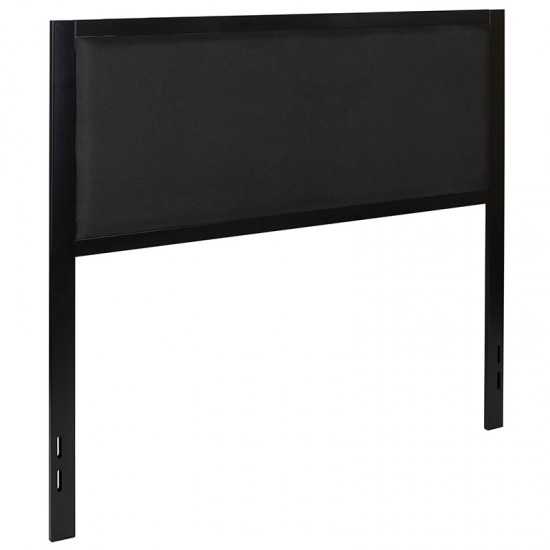Melbourne Metal Upholstered Full Size Headboard in Black Fabric