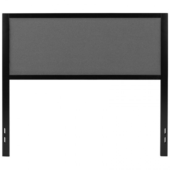 Melbourne Metal Upholstered Full Size Headboard in Dark Gray Fabric
