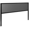 Melbourne Metal Upholstered King Size Headboard in Dark Gray Fabric