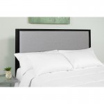 Melbourne Metal Upholstered King Size Headboard in Light Gray Fabric