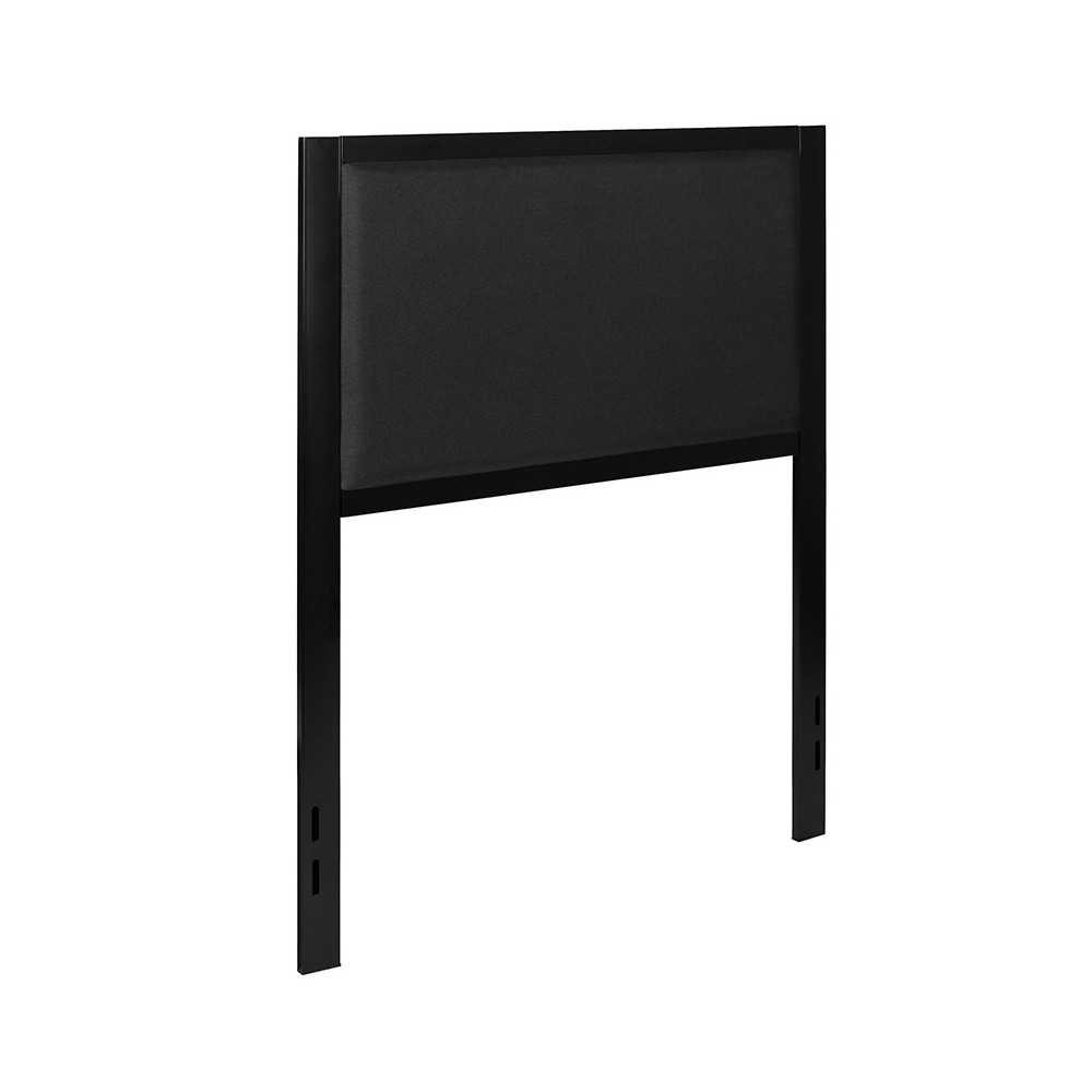 Melbourne Metal Upholstered Twin Size Headboard in Black Fabric